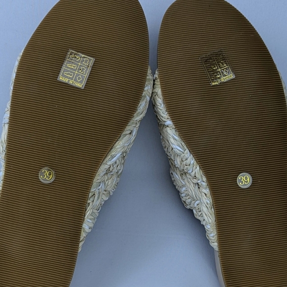 Antelope Bray Raffia Slide Sandal Leather Lining Natural EU39 8-8.5 NWOB - Picture 12 of 14